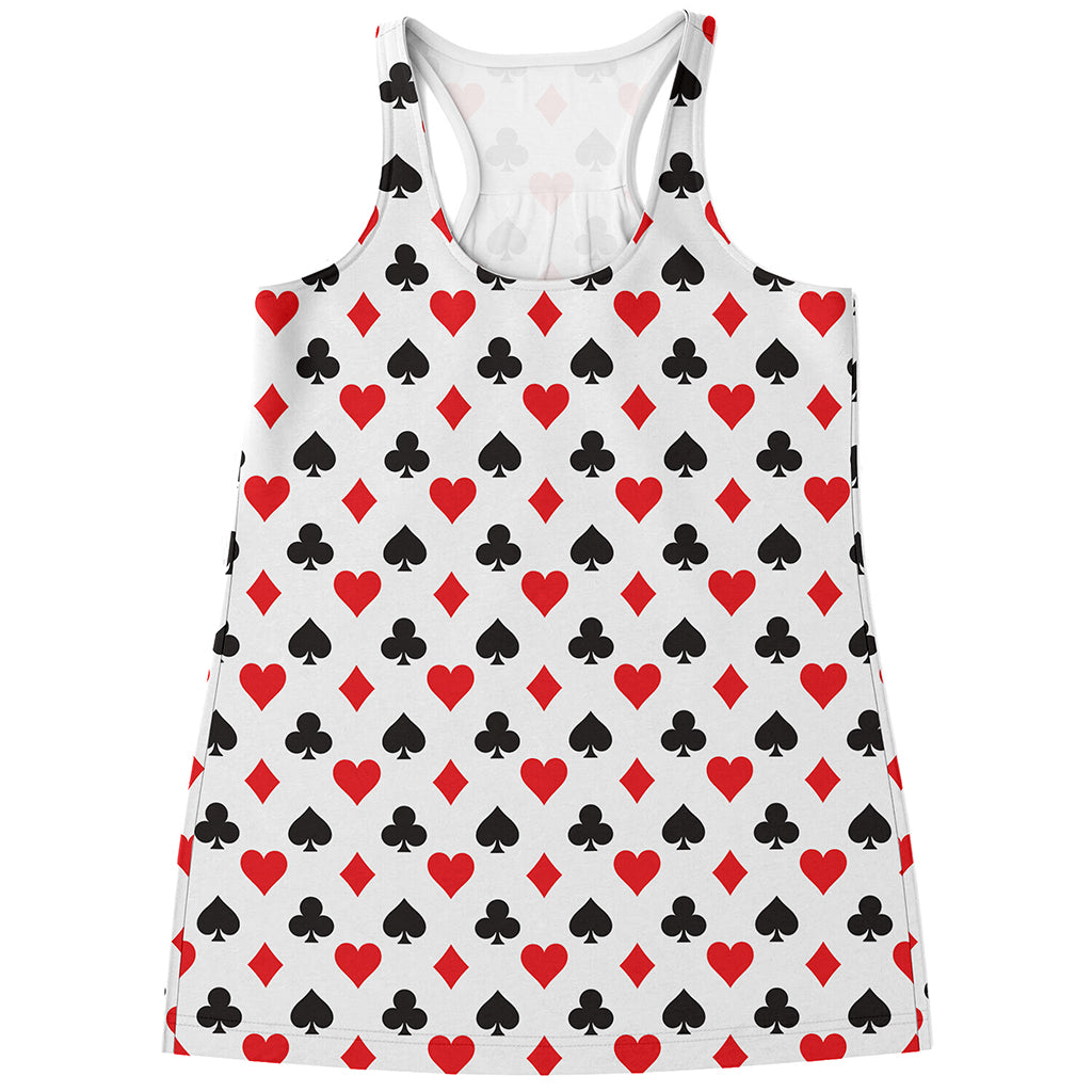 Playing Card Suits Pattern Print Women's Racerback Tank Top