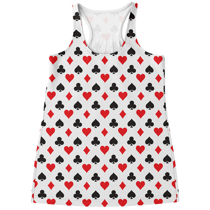 Playing Card Suits Pattern Print Women's Racerback Tank Top