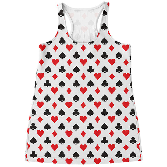 Playing Card Suits Pattern Print Women's Racerback Tank Top
