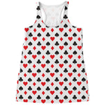 Playing Card Suits Pattern Print Women's Racerback Tank Top