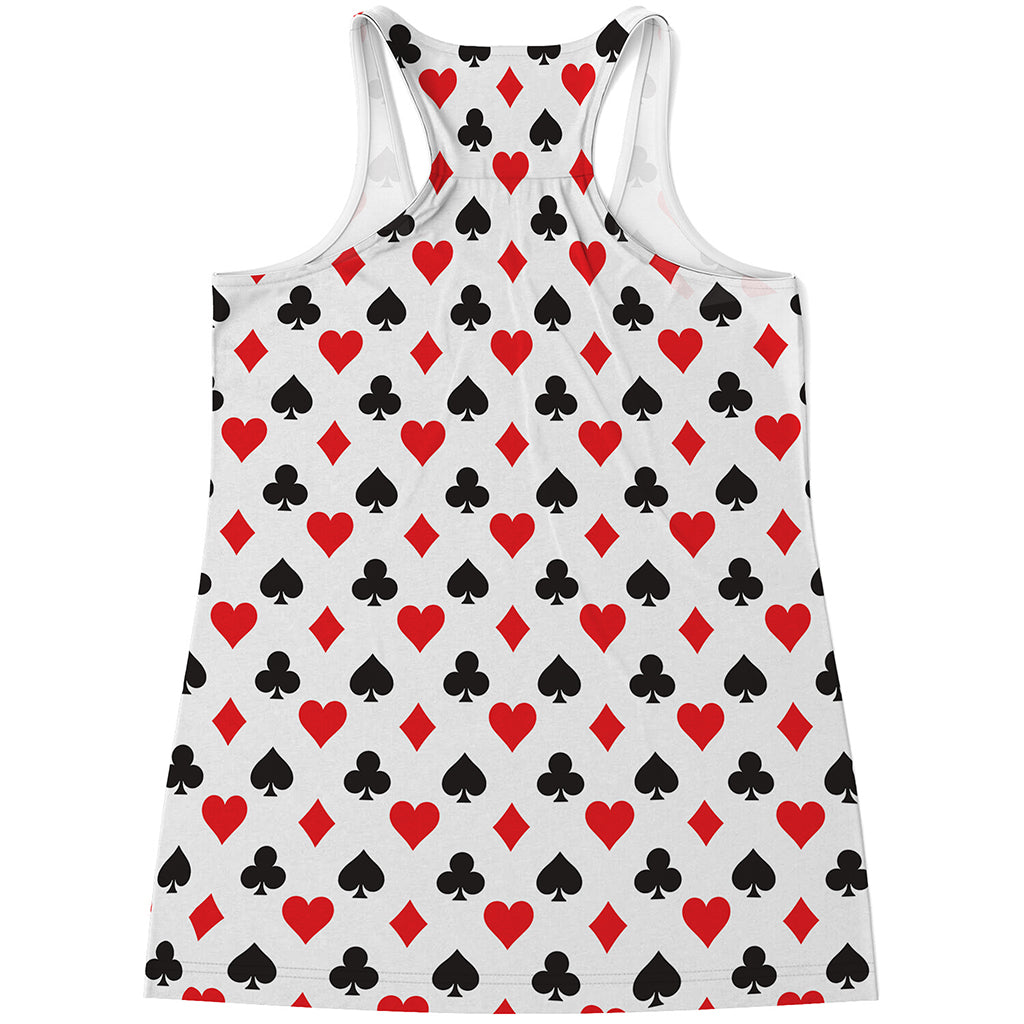 Playing Card Suits Pattern Print Women's Racerback Tank Top