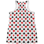 Playing Card Suits Pattern Print Women's Racerback Tank Top
