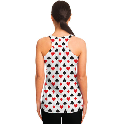 Playing Card Suits Pattern Print Women's Racerback Tank Top