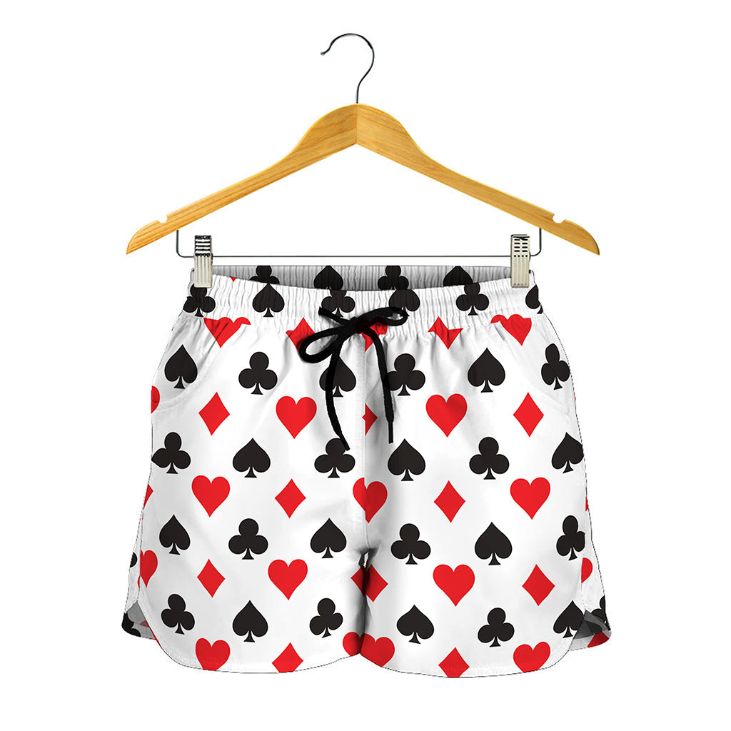 Playing Card Suits Pattern Print Women's Shorts