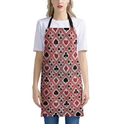 Playing Card Suits Plaid Pattern Print Apron