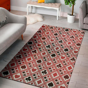 Playing Card Suits Plaid Pattern Print Area Rug