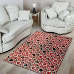Playing Card Suits Plaid Pattern Print Area Rug