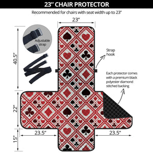 Playing Card Suits Plaid Pattern Print Armchair Protector