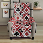 Playing Card Suits Plaid Pattern Print Armchair Protector