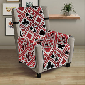 Playing Card Suits Plaid Pattern Print Armchair Protector