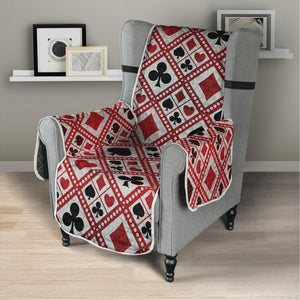 Playing Card Suits Plaid Pattern Print Armchair Protector