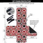 Playing Card Suits Plaid Pattern Print Armchair Protector