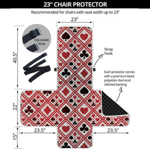 Playing Card Suits Plaid Pattern Print Armchair Protector