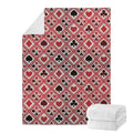 Playing Card Suits Plaid Pattern Print Blanket
