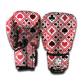 Playing Card Suits Plaid Pattern Print Boxing Gloves