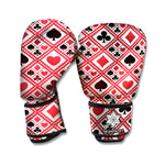 Playing Card Suits Plaid Pattern Print Boxing Gloves