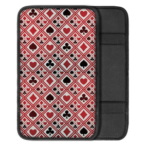 Playing Card Suits Plaid Pattern Print Car Center Console Cover