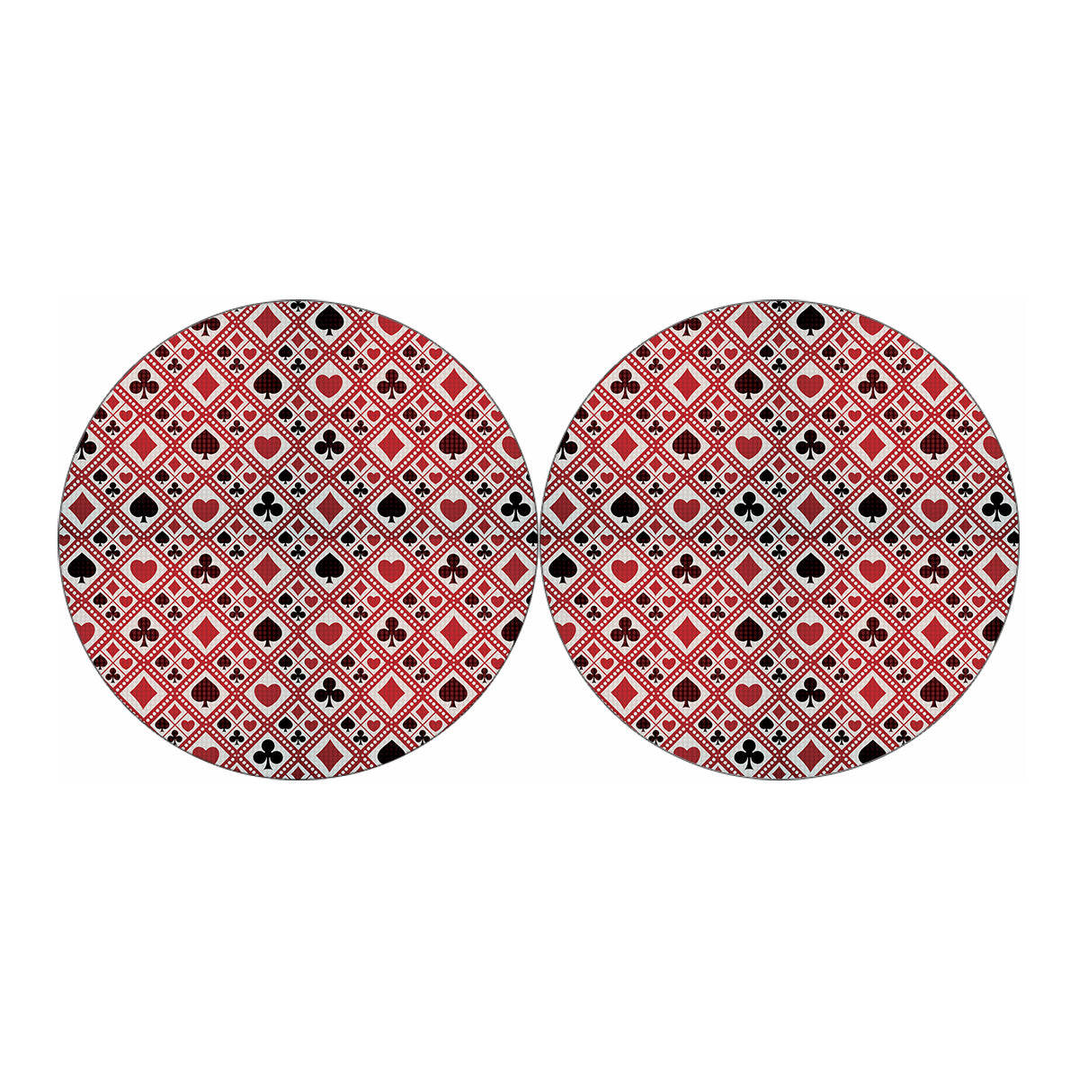 Playing Card Suits Plaid Pattern Print Car Coasters