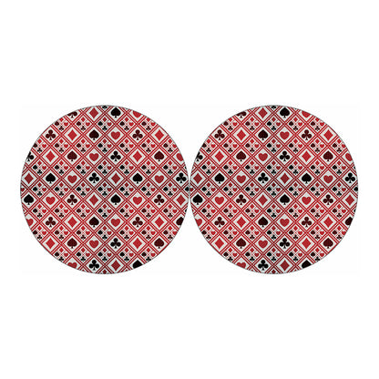 Playing Card Suits Plaid Pattern Print Car Coasters