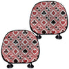 Playing Card Suits Plaid Pattern Print Car Headrest Covers