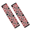 Playing Card Suits Plaid Pattern Print Car Seat Belt Covers