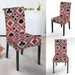 Playing Card Suits Plaid Pattern Print Dining Chair Slipcover