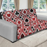 Playing Card Suits Plaid Pattern Print Futon Protector