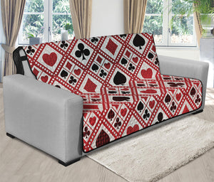 Playing Card Suits Plaid Pattern Print Futon Protector