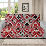 Playing Card Suits Plaid Pattern Print Futon Protector