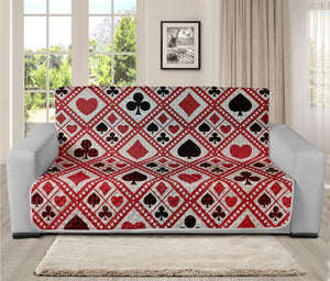 Playing Card Suits Plaid Pattern Print Futon Protector