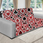 Playing Card Suits Plaid Pattern Print Futon Protector