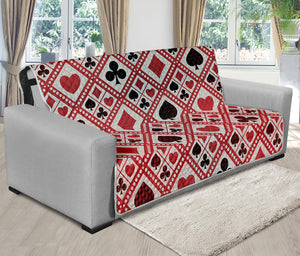 Playing Card Suits Plaid Pattern Print Futon Protector