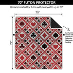 Playing Card Suits Plaid Pattern Print Futon Protector