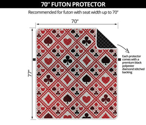 Playing Card Suits Plaid Pattern Print Futon Protector