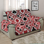 Playing Card Suits Plaid Pattern Print Half Sofa Protector