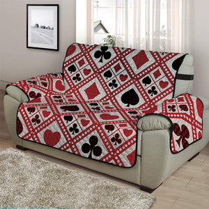 Playing Card Suits Plaid Pattern Print Half Sofa Protector