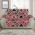 Playing Card Suits Plaid Pattern Print Half Sofa Protector