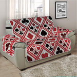 Playing Card Suits Plaid Pattern Print Half Sofa Protector