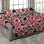 Playing Card Suits Plaid Pattern Print Loveseat Protector