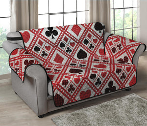 Playing Card Suits Plaid Pattern Print Loveseat Protector