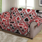 Playing Card Suits Plaid Pattern Print Loveseat Protector