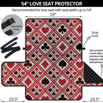 Playing Card Suits Plaid Pattern Print Loveseat Protector