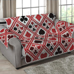 Playing Card Suits Plaid Pattern Print Loveseat Protector