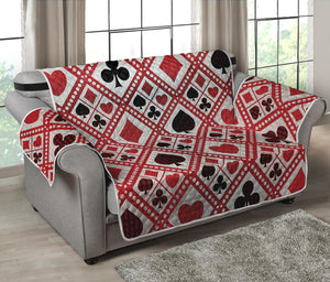 Playing Card Suits Plaid Pattern Print Loveseat Protector