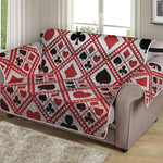 Playing Card Suits Plaid Pattern Print Loveseat Protector