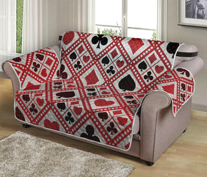 Playing Card Suits Plaid Pattern Print Loveseat Protector