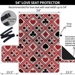 Playing Card Suits Plaid Pattern Print Loveseat Protector