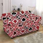 Playing Card Suits Plaid Pattern Print Loveseat Slipcover