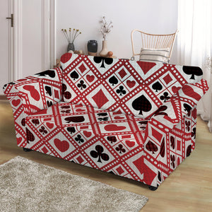 Playing Card Suits Plaid Pattern Print Loveseat Slipcover