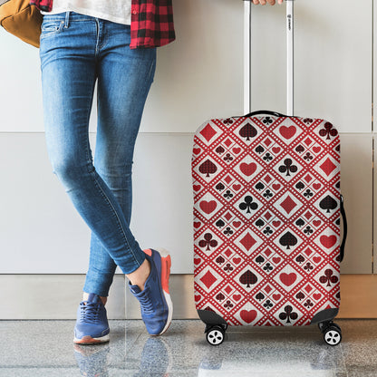 Playing Card Suits Plaid Pattern Print Luggage Cover